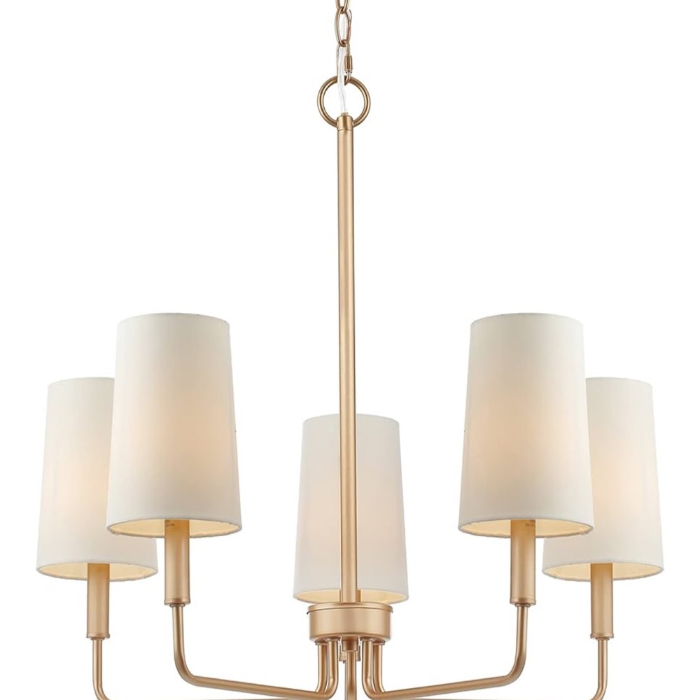 Elegant Gold and Cream Chandelier